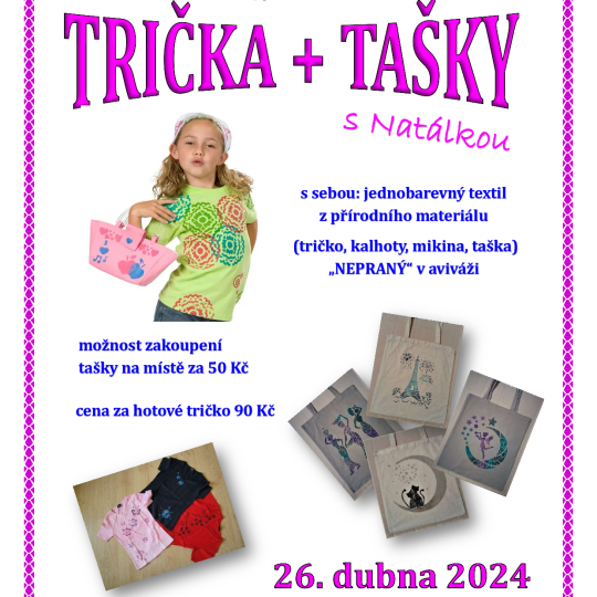 Trička + tašky s Natálkou